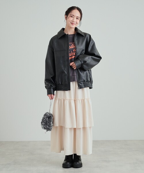 Cutie Blonde（キューティーブロンド）の「【雑誌掲載】レザー調 オーバーブルゾン（ブルゾン・レディース・ブラック/ブラウン系その他・02/03/04）」の21枚目の写真