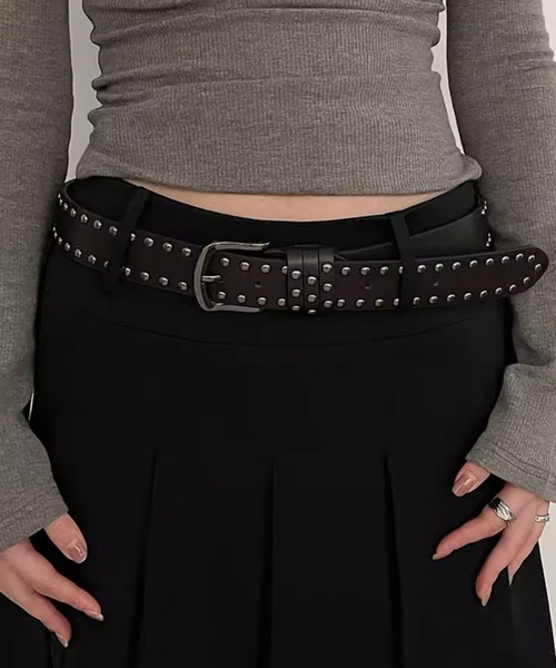 Port(ポート)の「【 Port / ポート 】 ダブル スタッズ バックル ベルト(ベルト・レディース・ブラック/ホワイト/ブラウン・FREE)」の20枚目の写真