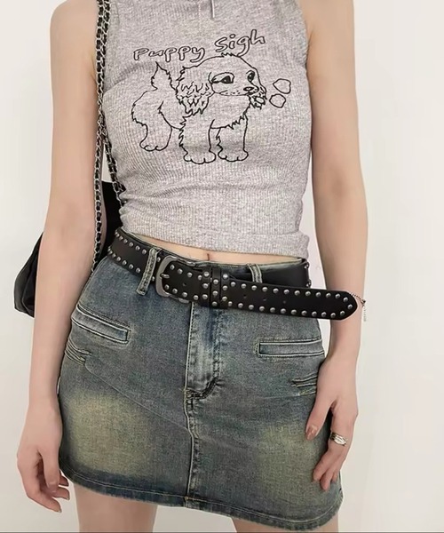 Port(ポート)の「【 Port / ポート 】 ダブル スタッズ バックル ベルト(ベルト・レディース・ブラック/ホワイト/ブラウン・FREE)」の21枚目の写真