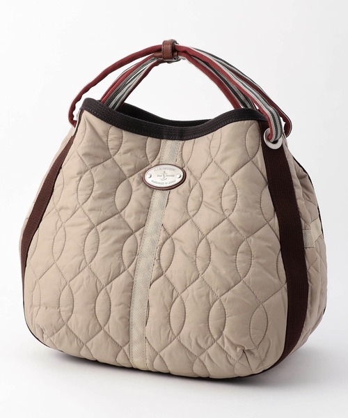 N.I.B（エヌアイビー）の「【N.I.B.】日本製キルトラウンドトート（トートバッグ・レディース・ネイビー/ベージュ/チャコールグレー・FREE）」の2枚目の写真