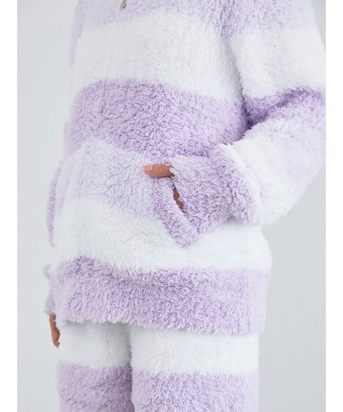 ジェラートピケ　ルームウェア セット　ラベンダー gelato pique - gelato picket ジェラートピケ ボーダー 紫