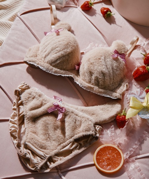 セール】ふわふわラブリーキャットブラジャー＆ショーツセット（ブラ