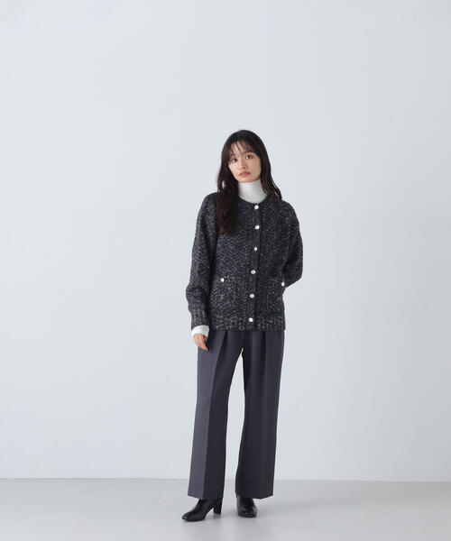 NATURAL BEAUTY BASIC（ナチュラルビューティーベーシック）の「◇ツイーディーボクシーカーディガン（カーディガン/ボレロ・レディース・ホワイト系その他/ブルー系その他/グレー系その他・FREE）」の4枚目の写真