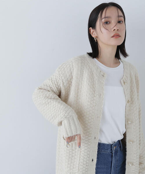NATURAL BEAUTY BASIC（ナチュラルビューティーベーシック）の「◇ツイーディーボクシーカーディガン（カーディガン/ボレロ・レディース・ホワイト系その他/ブルー系その他/グレー系その他・FREE）」の8枚目の写真