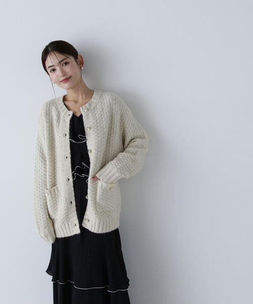 NATURAL BEAUTY BASIC（ナチュラルビューティーベーシック）の「◇ツイーディーボクシーカーディガン（カーディガン/ボレロ・レディース・ホワイト系その他/ブルー系その他/グレー系その他・FREE）」の16枚目の写真