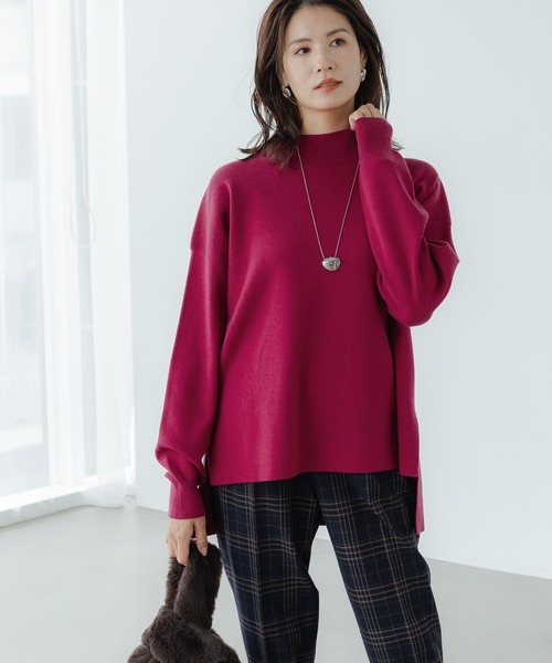 Elura（エルーラ）の「濃密なめらかモックネックプルオーバー/134016（ニット/セーター・レディース・ブラック系その他/フューシャピンク/ブラック/ライトブルー/ライトイエロー/ダークネイビー/グリーン/ホワイト/オレンジ系その他3/ネイビー/ブルー系その他3・MEDIUM/LARGE/SMALL）」の10枚目の写真