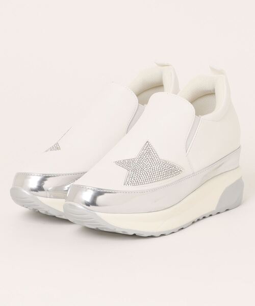 Parade（パレード）の「【MUUM】ムーム　厚底インヒールスリッポンスニーカー　150（スニーカー・レディース・ホワイト/ブラック/パイソン・M/L/LL/S）」の2枚目の写真