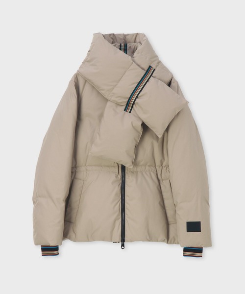Paul Smith(ポールスミス)の「ウィメンズ シグネチャーストライプ ダウンコート / 245050 273C(ダウンジャケット/コート・レディース・ベージュ/ブラック・40/38)」の1枚目の写真