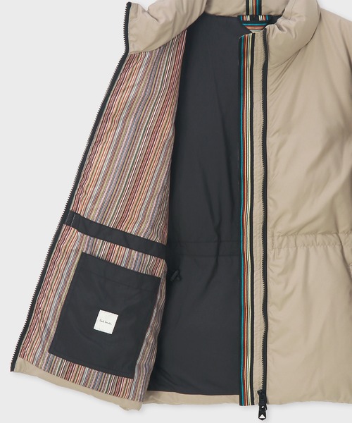 Paul Smith(ポールスミス)の「ウィメンズ シグネチャーストライプ ダウンコート / 245050 273C(ダウンジャケット/コート・レディース・ベージュ/ブラック・40/38)」の15枚目の写真
