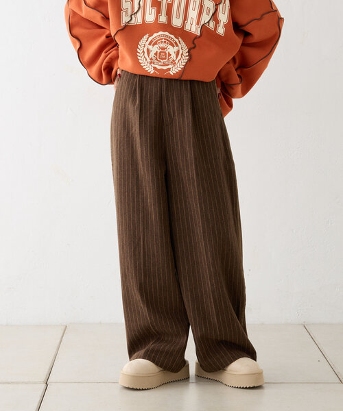 w closet(ダブルクローゼット)の「ストライプラインパンツ(その他パンツ・レディース・ブラウン/カーキ/ブラック・FREE)」の16枚目の写真