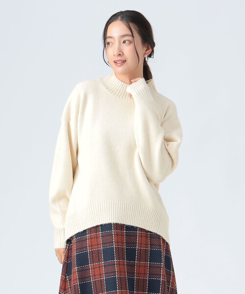 セール】オーバーサイズ ハイネックニット（洗濯機可能）（ニット