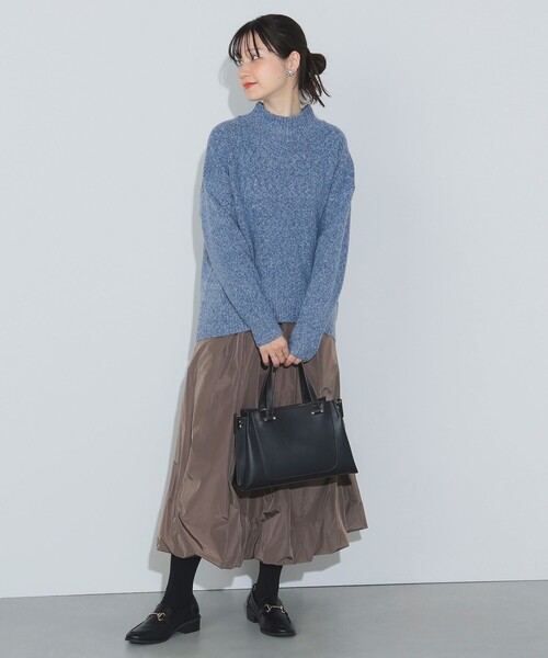 BEAMS HEART(ビームスハート)の「オーバーサイズ ハイネックニット(洗濯機可能)(ニット/セーター・レディース・ブルー/チャコールグレー/オレンジ/ライトグレー/ピンク/ホワイト系その他5・FREE)」の16枚目の写真