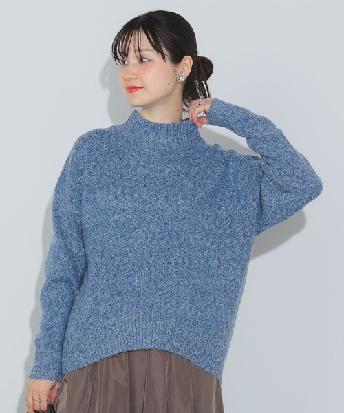 BEAMS HEART(ビームスハート)の「オーバーサイズ ハイネックニット(洗濯機可能)(ニット/セーター・レディース・ブルー/チャコールグレー/オレンジ/ライトグレー/ピンク/ホワイト系その他5・FREE)」の18枚目の写真