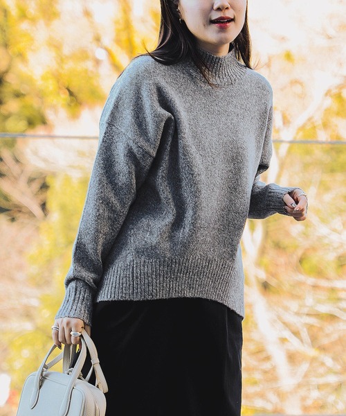 BEAMS by ジョンスメドレー ブラック ハイネックニット ウール素材