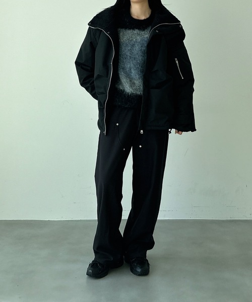 UNDERSTATEMENTs（アンダーステイトメント）の「【ユニセックス】ウール混配色ジャガードシャギーニット（ニット/セーター・メンズ・ブラック/チャコールグレー・LARGE/MEDIUM）」の14枚目の写真