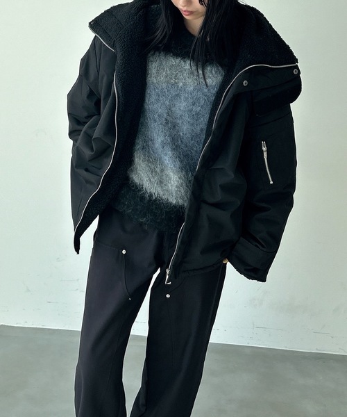 UNDERSTATEMENTs（アンダーステイトメント）の「【ユニセックス】ウール混配色ジャガードシャギーニット（ニット/セーター・メンズ・ブラック/チャコールグレー・LARGE/MEDIUM）」の20枚目の写真