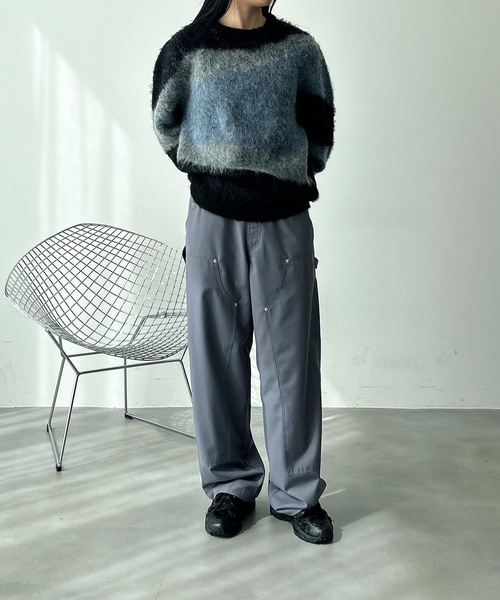 UNDERSTATEMENTs（アンダーステイトメント）の「【ユニセックス】ウール混配色ジャガードシャギーニット（ニット/セーター・メンズ・ブラック/チャコールグレー・LARGE/MEDIUM）」の10枚目の写真