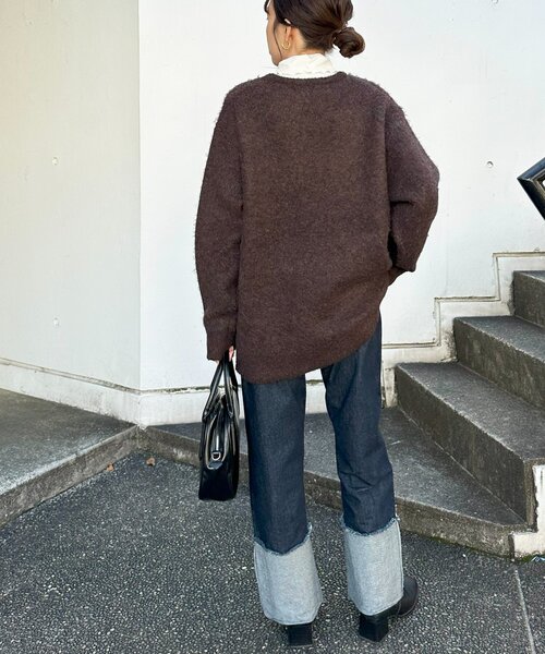 DISCOAT（ディスコート）の「【WEB限定】アソートアニマルジャガードニット《ユニセックス》（ニット/セーター・レディース・ブラウン/ネイビー/グリーン・FREE）」の6枚目の写真