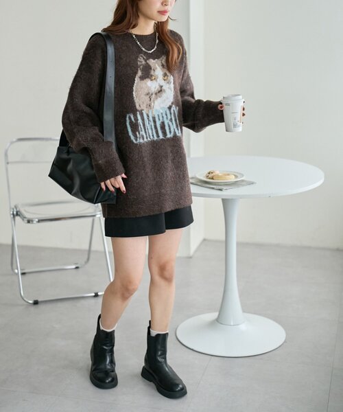 DISCOAT（ディスコート）の「【WEB限定】アソートアニマルジャガードニット《ユニセックス》（ニット/セーター・レディース・ブラウン/ネイビー/グリーン・FREE）」の12枚目の写真