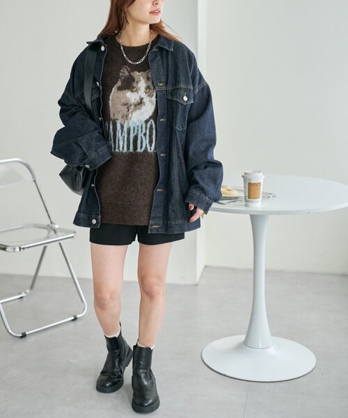 DISCOAT（ディスコート）の「【WEB限定】アソートアニマルジャガードニット《ユニセックス》（ニット/セーター・レディース・ブラウン/ネイビー/グリーン・FREE）」の15枚目の写真