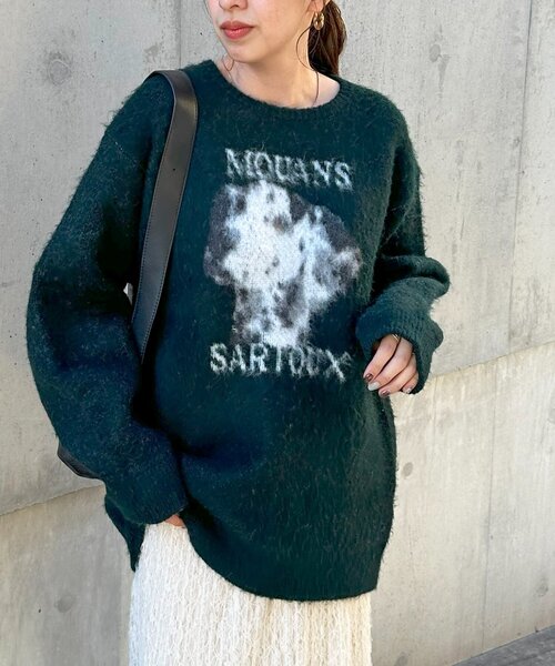 DISCOAT（ディスコート）の「【WEB限定】アソートアニマルジャガードニット《ユニセックス》（ニット/セーター・レディース・ブラウン/ネイビー/グリーン・FREE）」の21枚目の写真