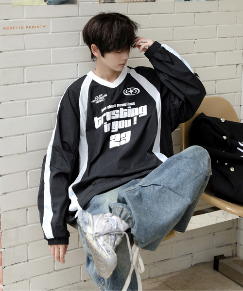 neos(ネオス)の「【neos】ルーズシルエット ドローコード ナイロン ゲーム プルオーバー シャツ(スウェット・メンズ・ブラック/ホワイト/ネイビー・MEDIUM/LARGE)」の19枚目の写真