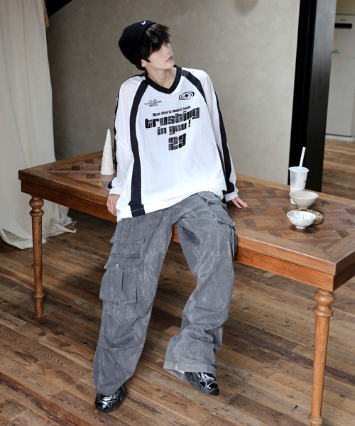 neos(ネオス)の「【neos】ルーズシルエット ドローコード ナイロン ゲーム プルオーバー シャツ(スウェット・メンズ・ブラック/ホワイト/ネイビー・MEDIUM/LARGE)」の18枚目の写真