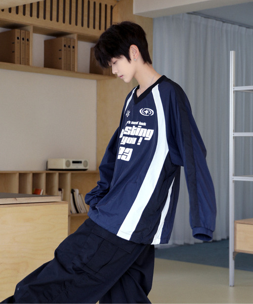 neos(ネオス)の「【neos】ルーズシルエット ドローコード ナイロン ゲーム プルオーバー シャツ(スウェット・メンズ・ブラック/ホワイト/ネイビー・MEDIUM/LARGE)」の8枚目の写真