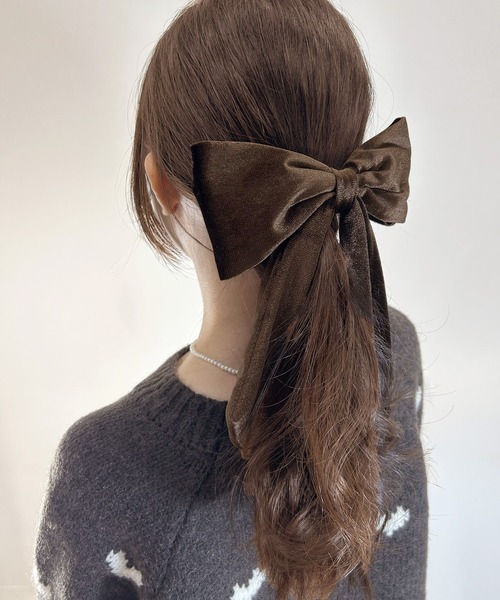 セール】ベロアリボンバレッタ（バレッタ/ヘアクリップ）｜IRADOWL