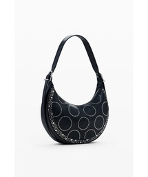 Studded Half-Moon Shoulder Bag/スタッズハーフムーンショルダーバッグ ブラック