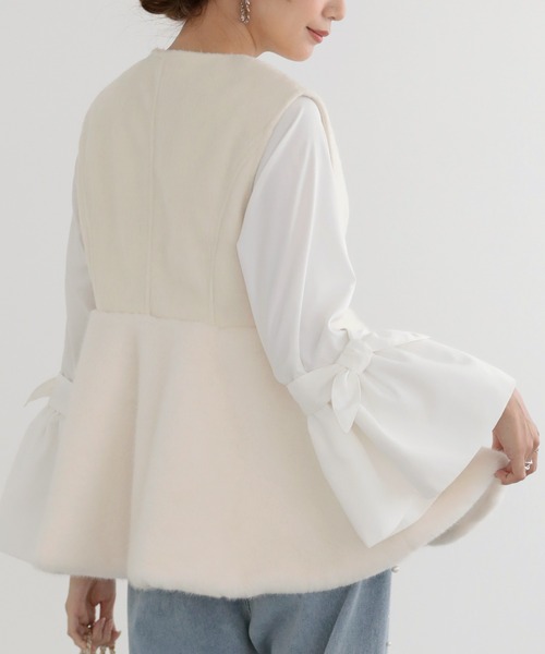 MERAKI（メラキ）の「ペプラムファーベスト（ベスト・レディース・ブラウン/アイボリー/ブラック・FREE）」の14枚目の写真