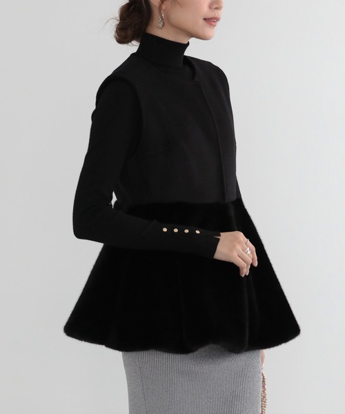 MERAKI（メラキ）の「ペプラムファーベスト（ベスト・レディース・ブラウン/アイボリー/ブラック・FREE）」の16枚目の写真