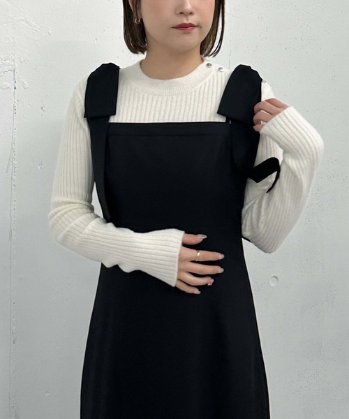 archives（アルシーヴ）の「２ｗａｙ肩リボンキャミワンピース（ワンピース・レディース・ベージュ/ブルーグレー/ブラック・MEDIUM）」の22枚目の写真