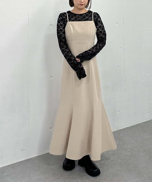 archives（アルシーヴ）の「２ｗａｙ肩リボンキャミワンピース（ワンピース・レディース・ベージュ/ブルーグレー/ブラック・MEDIUM）」の11枚目の写真