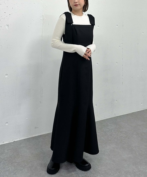 archives（アルシーヴ）の「２ｗａｙ肩リボンキャミワンピース（ワンピース・レディース・ベージュ/ブルーグレー/ブラック・MEDIUM）」の19枚目の写真