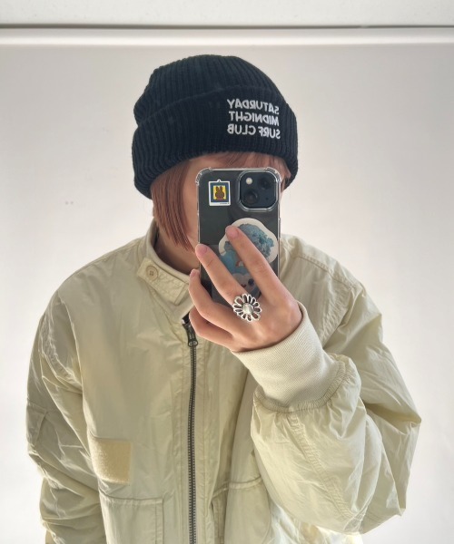 THE BAREFOOT(ベアフット)の「フロント 刺繍 英字ロゴ ビーニー(ニットキャップ/ビーニー・レディース・ブラック/グレー/ブルー/ベージュ/オリーブドラブ/バーガンディー・FREE)」の7枚目の写真