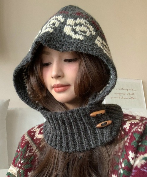 Vipoa（ヴィポア）の「ジャガードニットバラクラバ（ニットキャップ