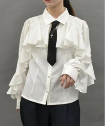 axes femme POETIQUE | ネクタイ付ラッフルフリルブラウス(シャツ/ブラウス)