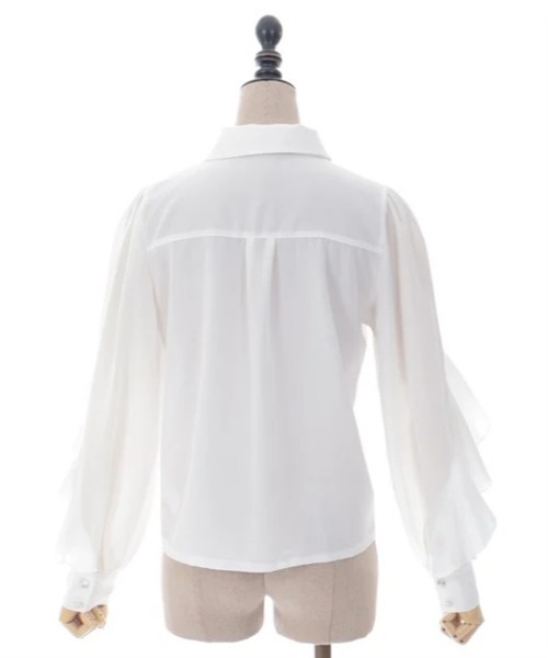 axes femme POETIQUE（アクシーズファムポエティック）の「ネクタイ付ラッフルフリルブラウス（シャツ/ブラウス・レディース・ホワイト/グレー/ブラック・MEDIUM）」の21枚目の写真