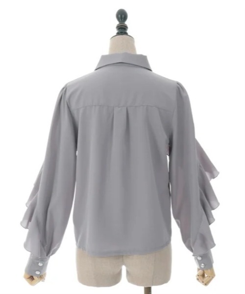 axes femme POETIQUE（アクシーズファムポエティック）の「ネクタイ付ラッフルフリルブラウス（シャツ/ブラウス・レディース・ホワイト/グレー/ブラック・MEDIUM）」の14枚目の写真