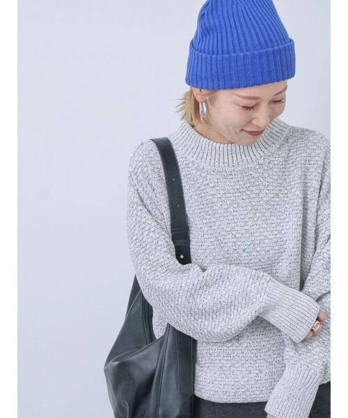Samansa Mos2 blue（サマンサモスモスブルー）の「【帯電防止】ミックスモールニットプルオーバー（ニット/セーター・レディース・シルバーグレー/キナリ/オフホワイト・F）」の4枚目の写真