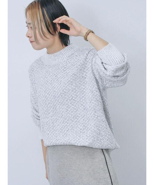 Samansa Mos2 blue（サマンサモスモスブルー）の「【帯電防止】ミックスモールニットプルオーバー（ニット/セーター・レディース・シルバーグレー/キナリ/オフホワイト・F）」の5枚目の写真