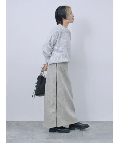 Samansa Mos2 blue（サマンサモスモスブルー）の「【帯電防止】ミックスモールニットプルオーバー（ニット/セーター・レディース・シルバーグレー/キナリ/オフホワイト・F）」の9枚目の写真