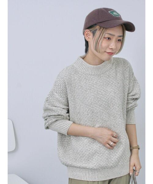 Samansa Mos2 blue（サマンサモスモスブルー）の「【帯電防止】ミックスモールニットプルオーバー（ニット/セーター・レディース・シルバーグレー/キナリ/オフホワイト・F）」の12枚目の写真