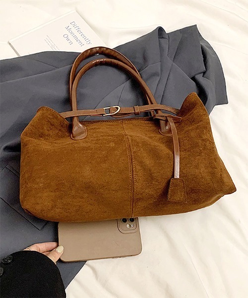 Futier land（フューティアランド）の「スエード風ベルトデザインバッグ（ハンドバッグ・レディース・ブラック/キャメル・FREE）」の10枚目の写真