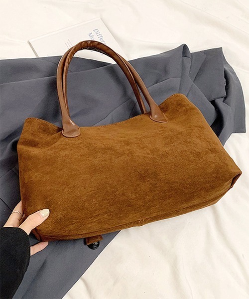 Futier land（フューティアランド）の「スエード風ベルトデザインバッグ（ハンドバッグ・レディース・ブラック/キャメル・FREE）」の5枚目の写真