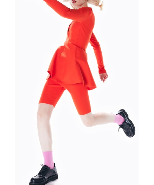 ENFOLD（エンフォルド）の「サイクルショートパンツ（その他パンツ・レディース・ブラック/オレンジ・38/36）」の3枚目の写真