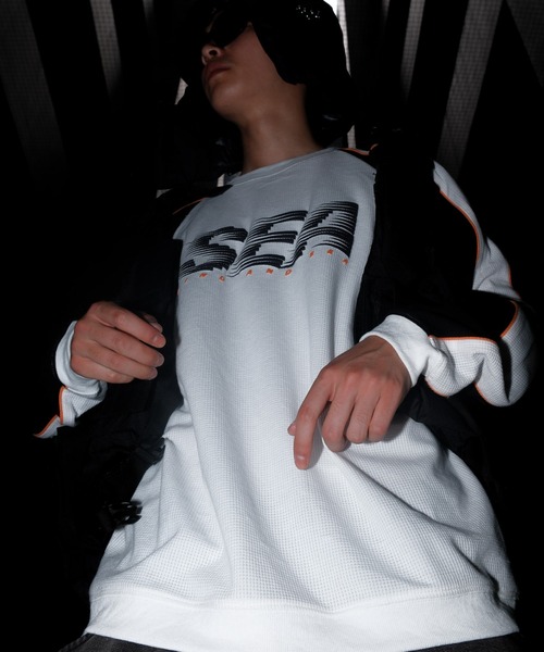 WIND AND SEA（ウィンダンシー）の「Motion Logo L/S Waffle Tee（Tシャツ/カットソー・メンズ・ネイビー/ホワイト・MEDIUM/LARGE/X-LARGE）」の9枚目の写真