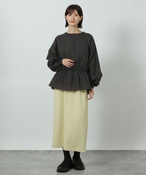 LAKOLE（ラコレ）の「ペプラムシアー裏毛プルオーバー / 291810（スウェット・レディース・ブラック/オフホワイト/アイボリー・FREE）」の12枚目の写真