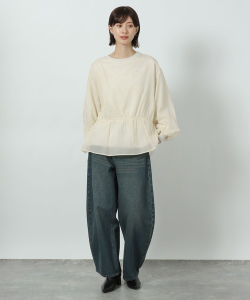 LAKOLE（ラコレ）の「ペプラムシアー裏毛プルオーバー / 291810（スウェット・レディース・ブラック/オフホワイト/アイボリー・FREE）」の6枚目の写真